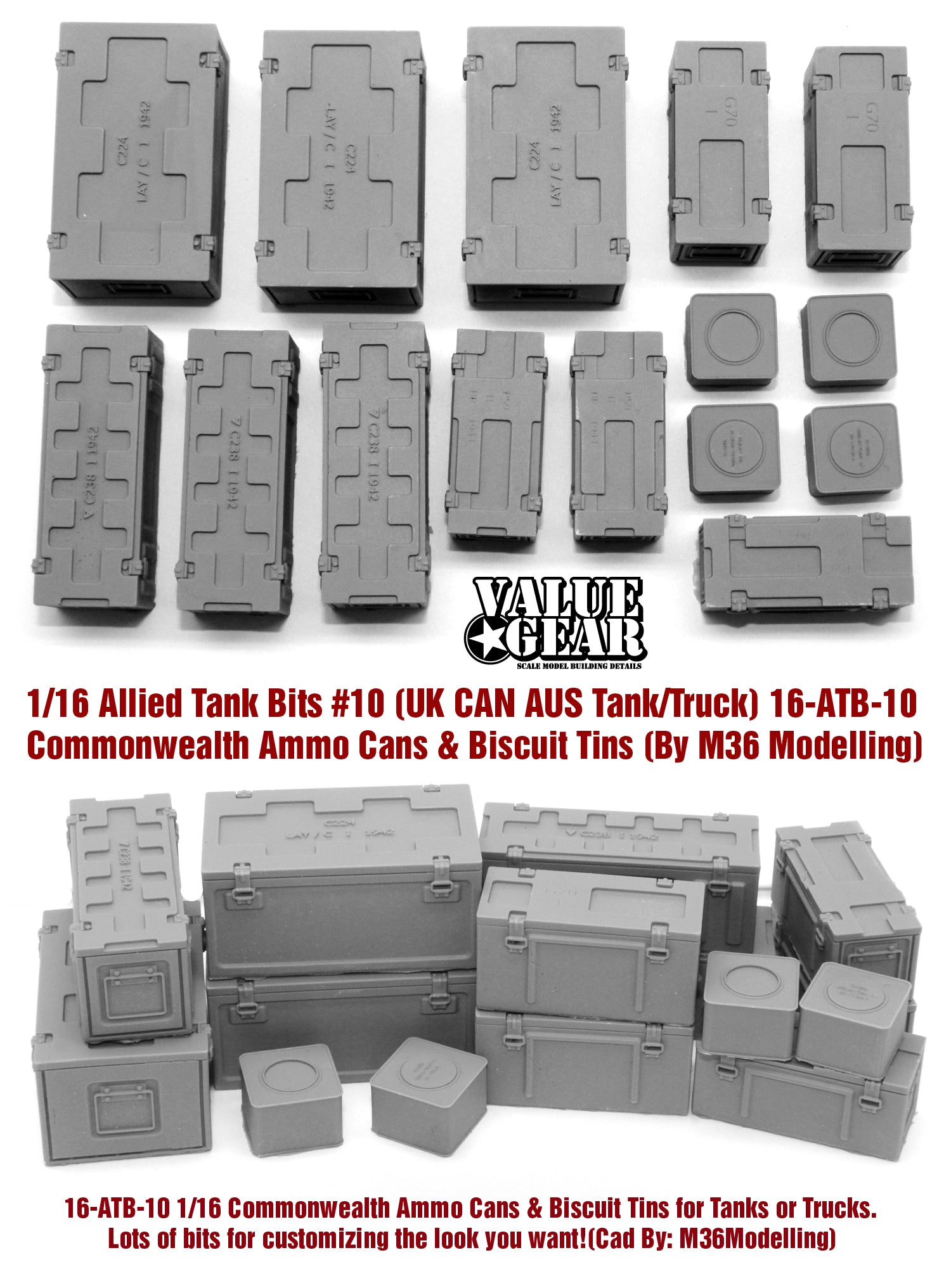 Value Gear ATB10 1/16 Allied Commonwealth Ammo Cans & Biscuit Tins #10