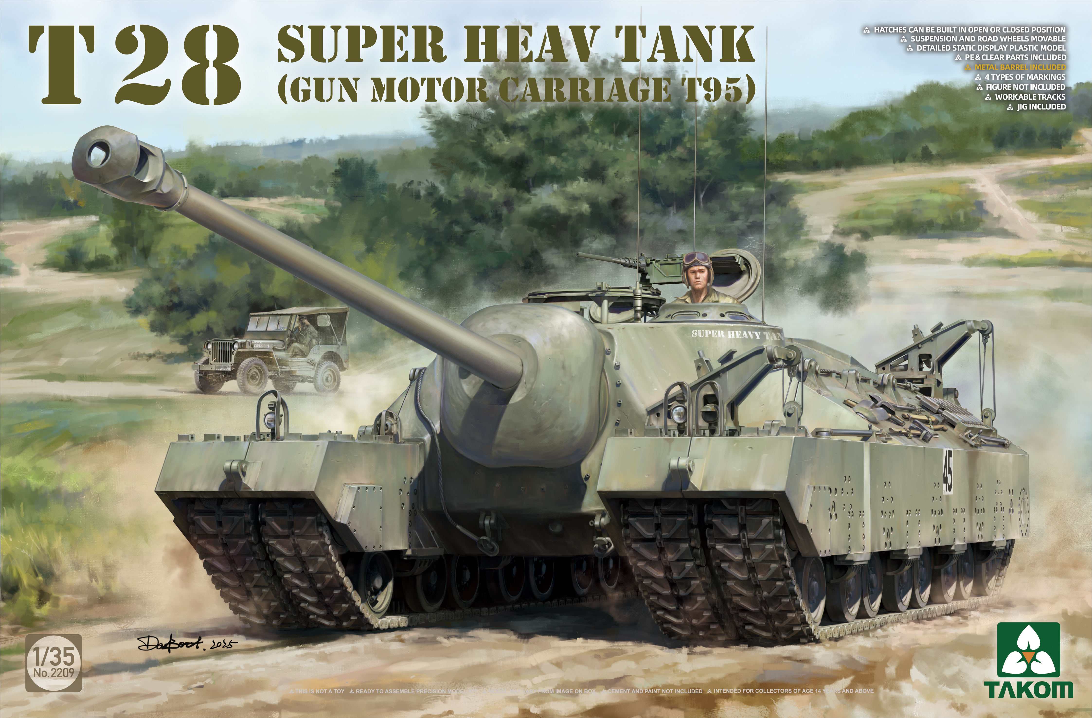 Takom 2209 1/35 T28 SUPER HEAVY TANK (Gun Motor Carriage T95