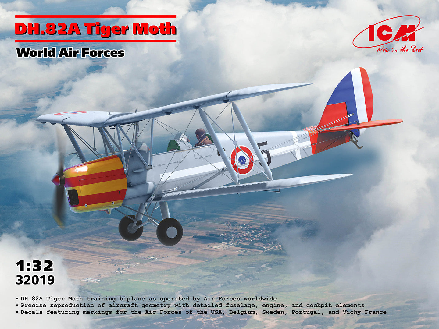 ICM 1/32 DH.82A Tiger Moth タイガーモス ICM 32019 1/32 DH.82A Tiger Moth