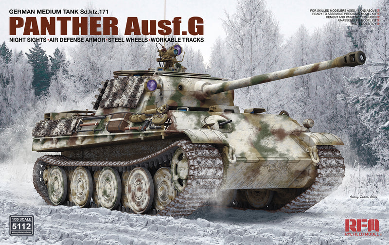 Rye Field Model 5112 1/35 Panther Ausf. G w/night sights & air defense armor