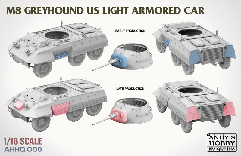 Andy's Hobby Headquarters AHHQ008  1/16  M8 Greyhound US light Armored Car