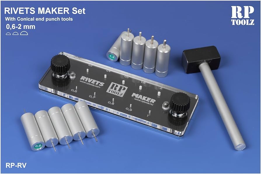 RP Toolz RP-RIV Rivet Maker Set - with conical end punch tools