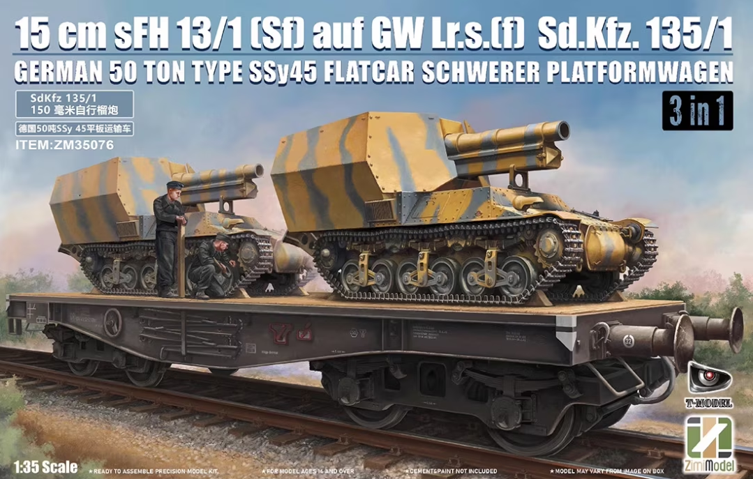 Zimi Model 35076 1/35 15cm sFH 13/1 (Sf) auf GW Lr.s. (f) - Sd.Kfz. 13