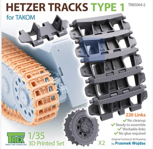 takページ（35個セット） T-Rex 85064-2 1/35 Hetzer Tracks Type 1 (for Takom)