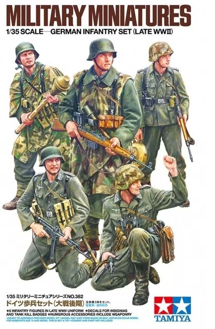 Tamiya 35382 1/35 Scale Military Figure Model Kit Late-WWII German Infantry  Set