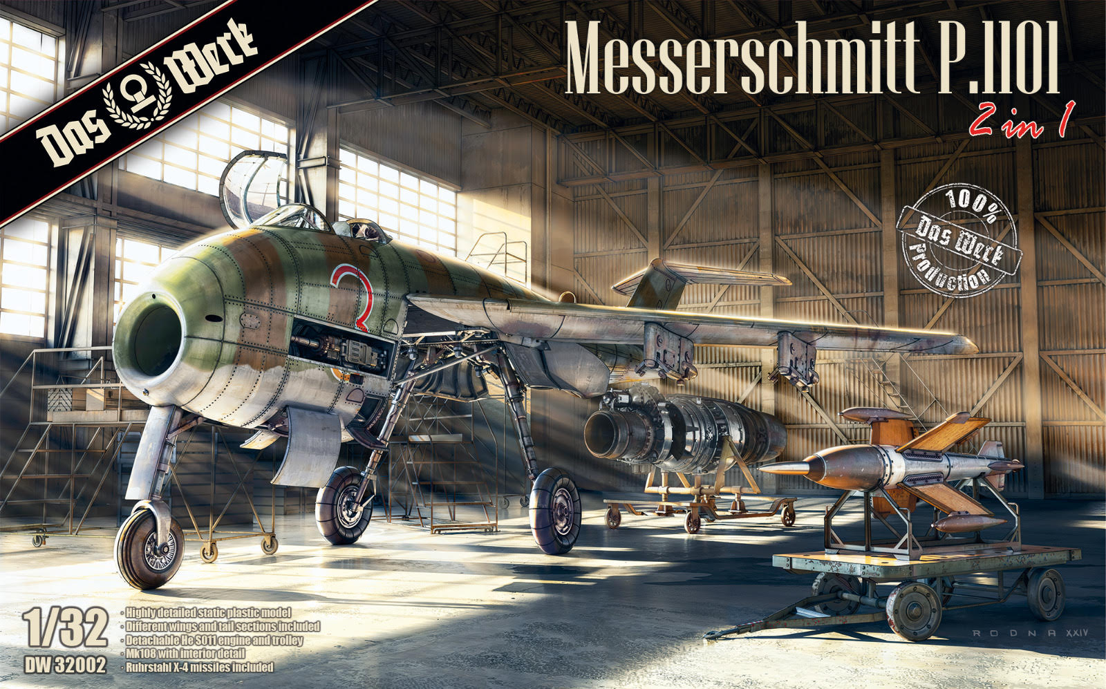 DAS WERK 1/32 32002 German Messerschmitt P.1101 Jet Fighter