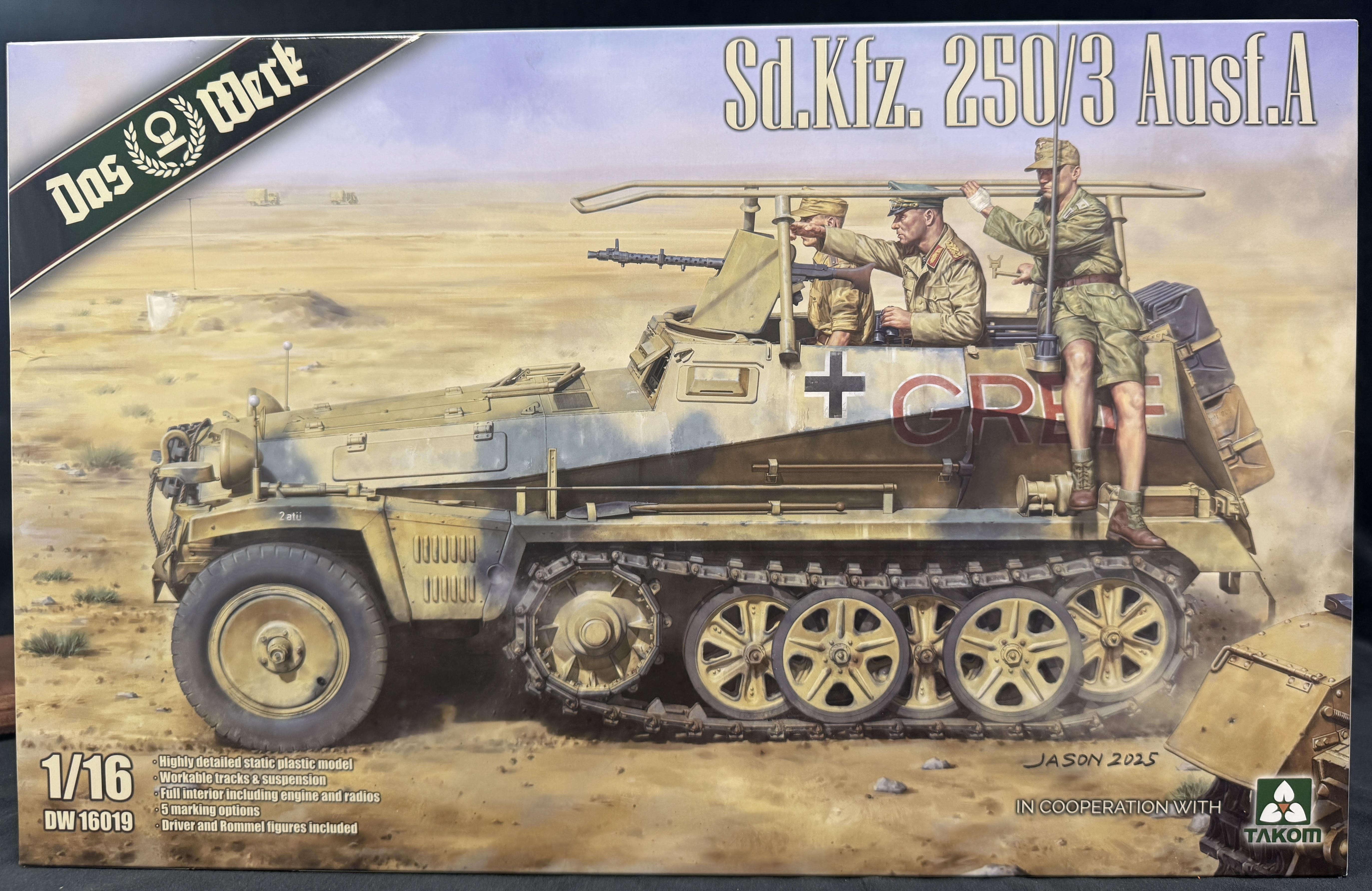Das Werk 16019 1/16 Sd.Kfz.250/3 Ausf A German WWII Halftrack Rommels