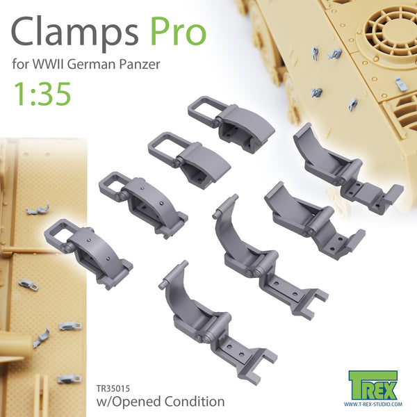 T-Rex 35015 1/35 Clamps Pro for WWII German Panzer