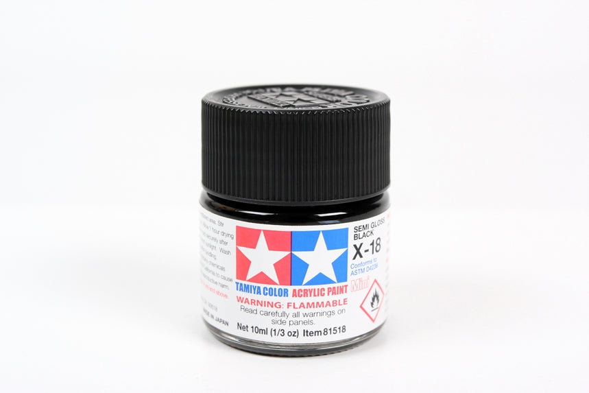 Tamiya Acrylic Mini X-18 Semi Gloss Black