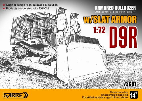 Sabre 72C01 1/72 D9R Armored Bulldozer w/Slat Armor