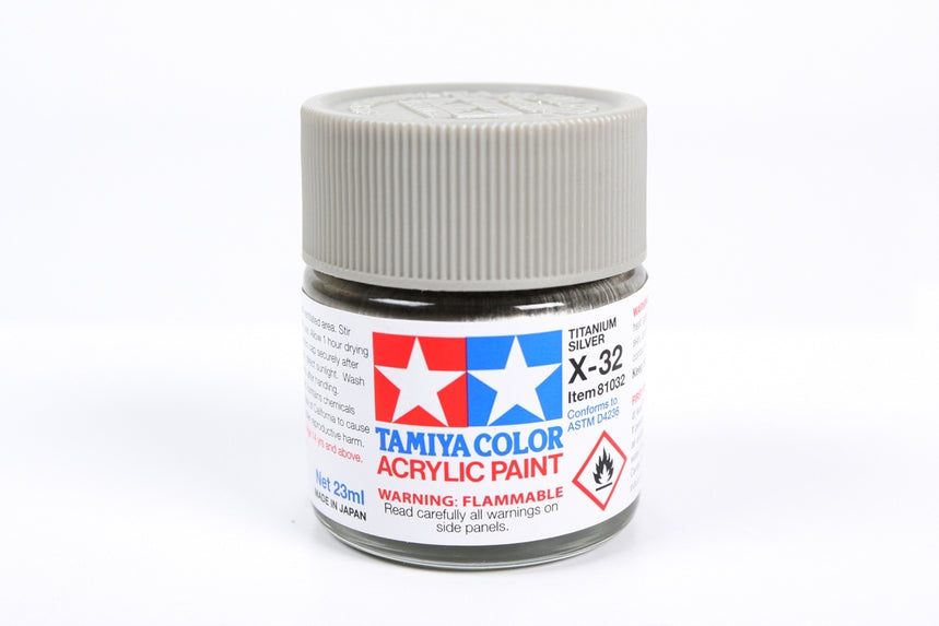 X-32 Titanium Silver Acrylic Paint Mini X32 - Tamiya