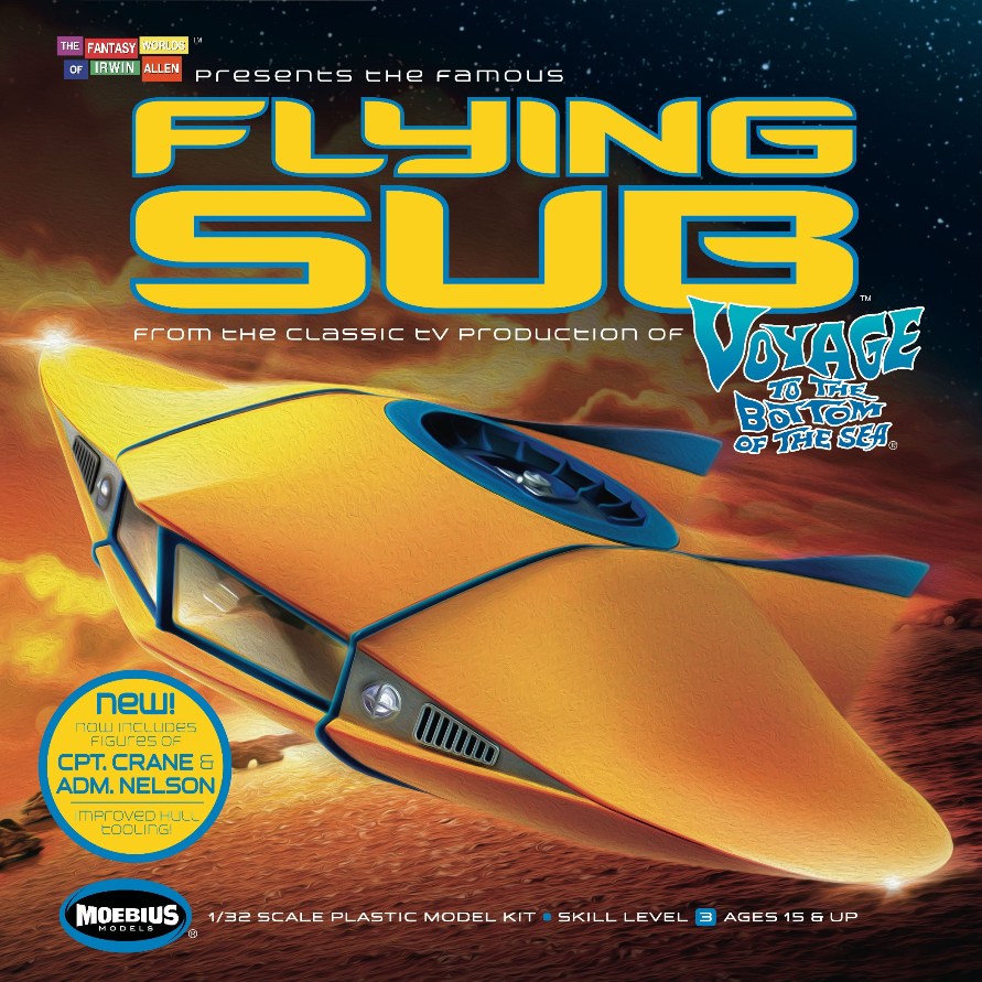 Moebius 1/32 Scale Voyage to the Bottom of the Sea Flying Sub Model Kit 817 Moebius 1/32 Scale Voyage to the Bottom of the Sea Flying Sub Model Kit 817