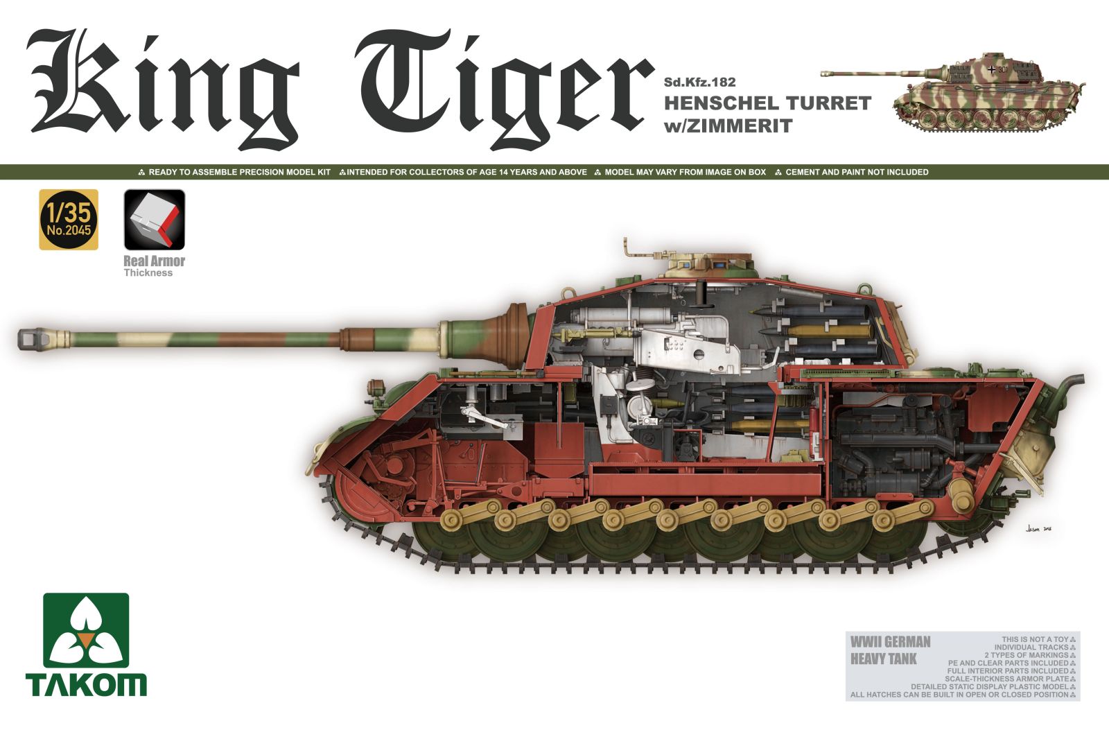 Takom 2045 1/35 WWII German King Tiger Sd.Kfz.182 Henschel Turret with