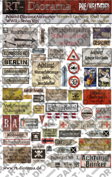 RT DIORAMA 35842 1/35 Printed Accessories: Business-Signs Germany