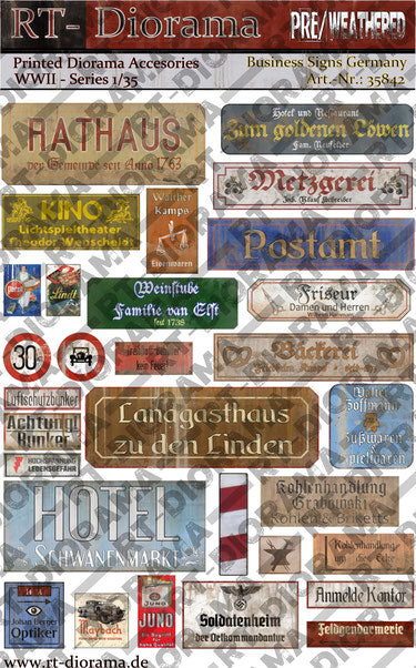 RT DIORAMA 35842 1/35 Printed Accessories: Business-Signs Germany