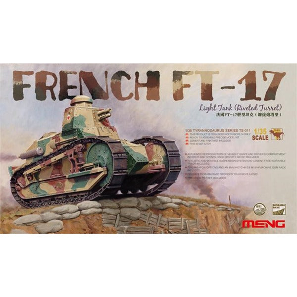 MENG Model 1:35 French FT-17 Light Tank Tourelle Cast Kit (Multicolore MENG Model 1:35 French FT-17 Light Tank Tourelle Cast Kit (Multicolore