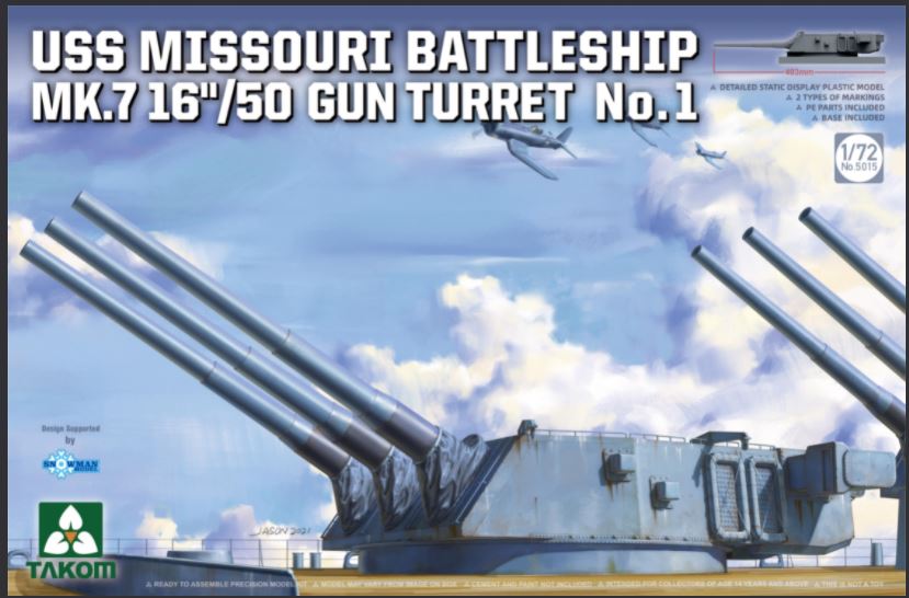 TAKOM 5015 1/72 USS Missouri battleship 16