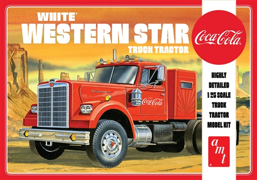 AMT 1/25 Scale Model Kit - Skill 3 White Western Star Semi Truck Tractor Coca-Cola