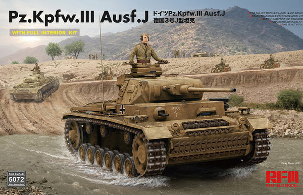 Rye Field Model 5072 1/35 Pz.Kpfw. III Ausf. J w/Full Interior