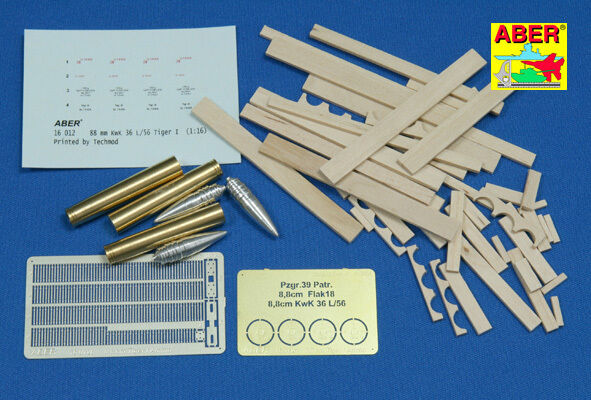 ABER 16012 1/16 8,8 Cm Tiger I A/T Ammo with Box
