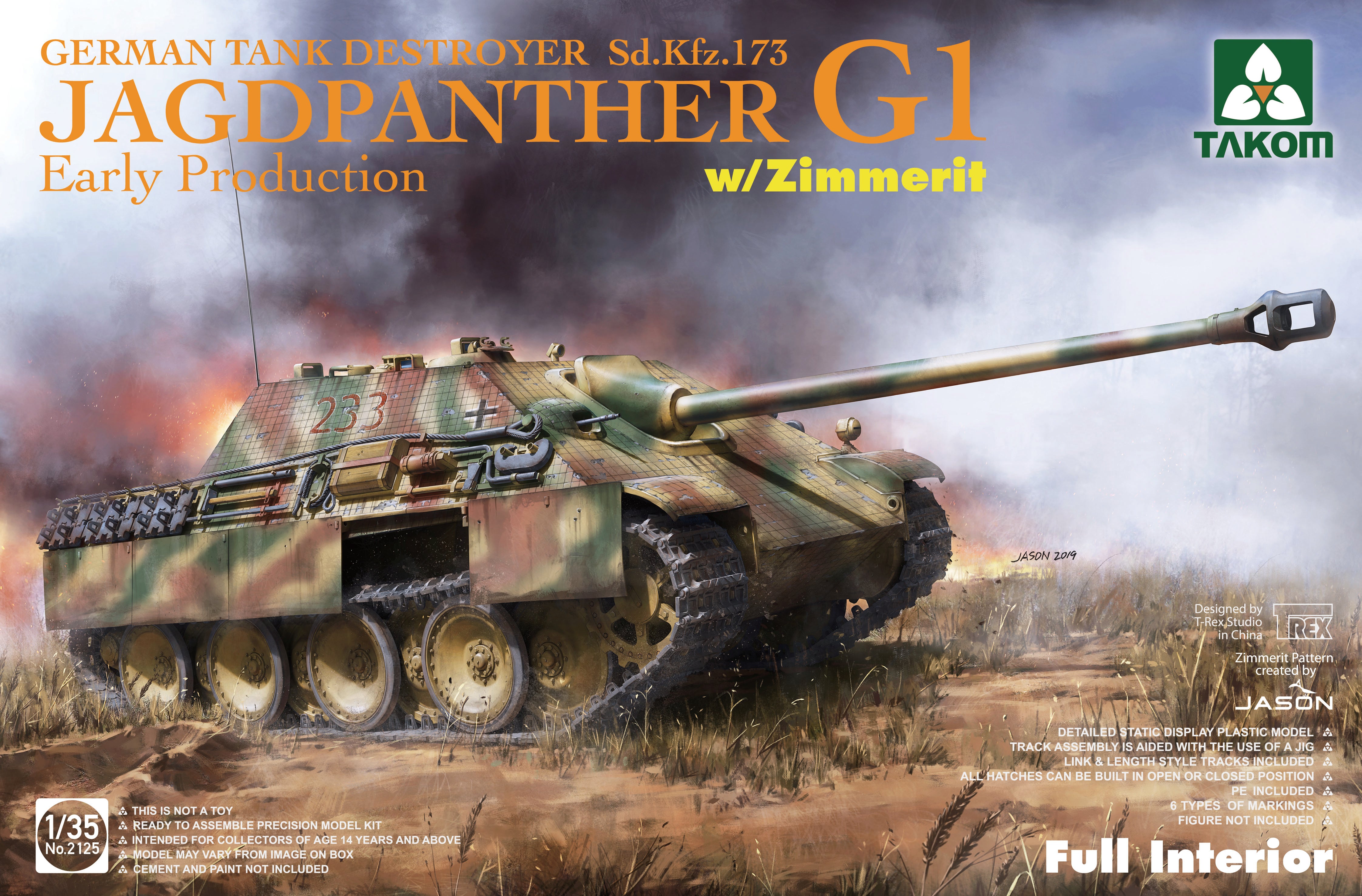 Takom 2125 1 35 Jagdpanther G1 Early W  Zimmerit Full Interior