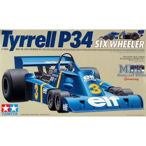 1/12 Tamiya Tyrrell P34 Six Wheeler Race Car Plastic Model Kit 