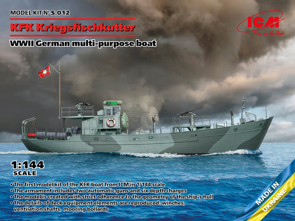 ICM S.012 1/144 KFK Kriegsfischkutter, WWII German multi-purpose boat (100% new molds), Boat