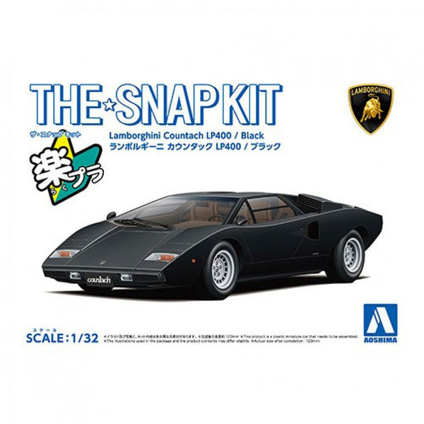 Aoshima 06538 1/32 Snap Kit #20-F Lamborghini Countach LP400 Black