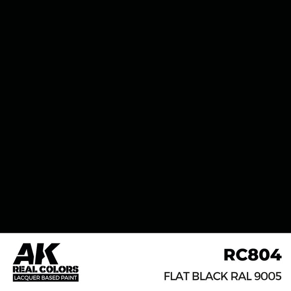 AK Interactive RC804 Real Colors Flat Black RAL 9005 17ml