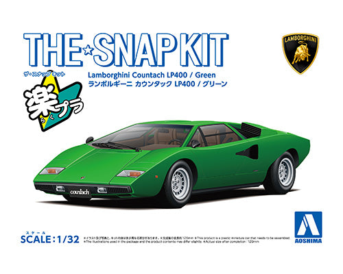 Aoshima 06536 1/32 Snap Kit #20-D Lamborghini Countach LP400 Green