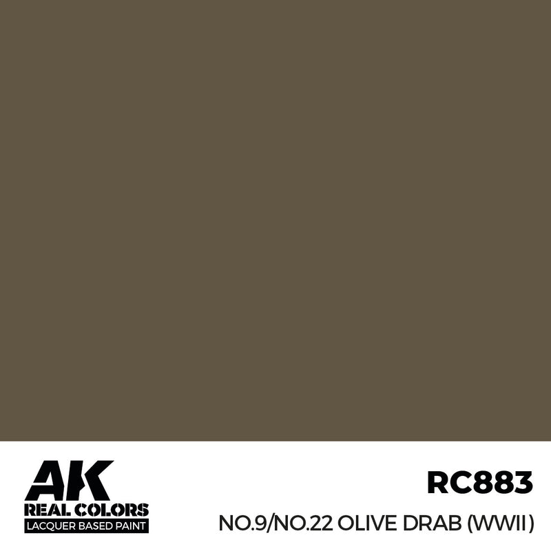 AK Interactive RC883 Real Colors No.9/No.22 Olive Drab (WWII) 17ml