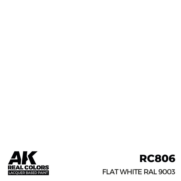 AK Interactive RC806 Real Colors Flat White RAL 9003 17ml