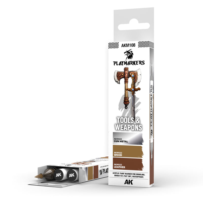 AK Interactive Playmarkers Set - Tools & Weapons (3 Ref.)