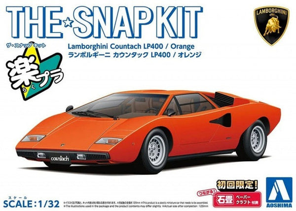 Aoshima 06535 1/32 Snap Kit #20-C Lamborghini Countach LP400 Orange