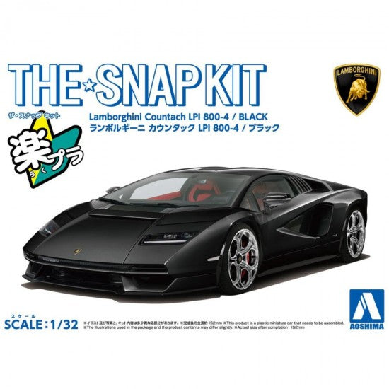 Aoshima 06542 1/32 Snap Kit #19-D Lamborghini Countach LPI 800-4 BLACK