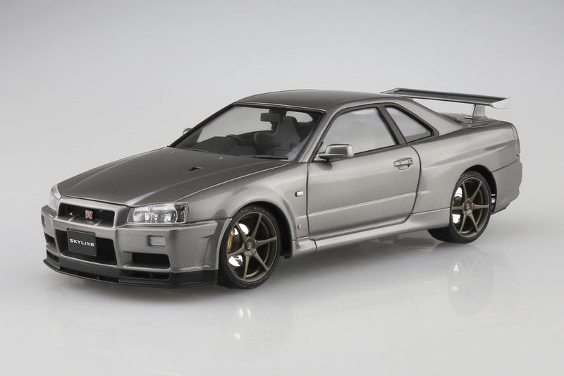 Aoshima 06605 1/24 Nissan BNR34 Skyline GT-R V-Spec II '00 Sparkling Silver