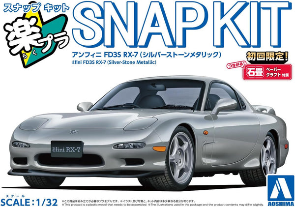 Aoshima 06553 1/32 Snap Kit #04-SS Mazda Efini FD3S RX-7 Silver-Stone Metallic