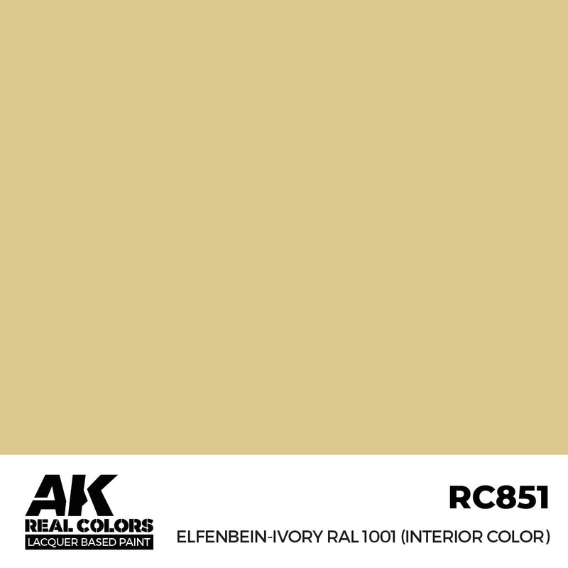 AK Interactive RC851 Real Colors Elfenbein-Ivory RAL 1001 (Interior Color) 17ml