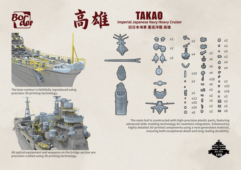 BORDER MODELS BS005 1/350 Takao - Imperial Japanese Navy Heavy Cruiser