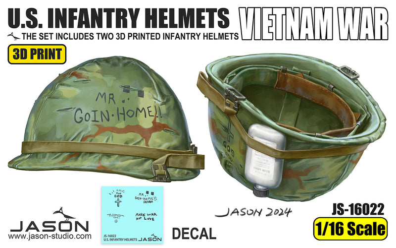 Jason Studios 16022 1/16 U.S. Infantry Helmets (Vietnam Era)