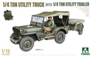 ***PRE-ORDER Takom 1026 1/16  US WWII Quarter Ton 4X4 Utility Vehicle with Trailer and Canvas top PRE-ORDER***