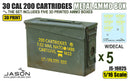 Jason Studios 16025 1/16 U.S. 30 CAL 200 cartridges Metal Ammo Box