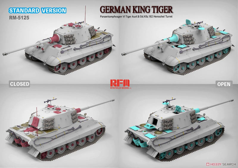 Rye Field Model 5125 1/35 Pz.Kpfw.VI Ausf.B King Tiger Henschel Turret Sd.Kfz. 182 [Standard Version]