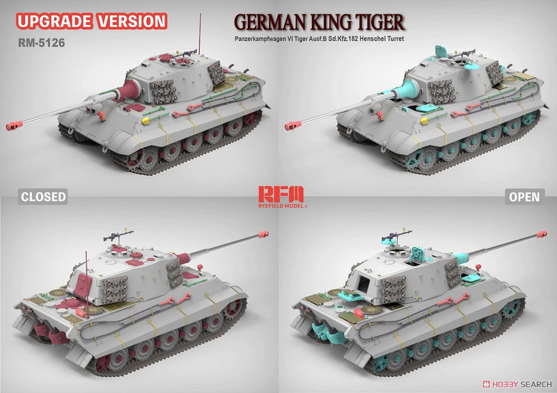 Rye Field Model 5126 1/35 Pz.Kpfw.VI Ausf.B King Tiger Henschel Turret Sd.Kfz. 182 [Upgraded Version]