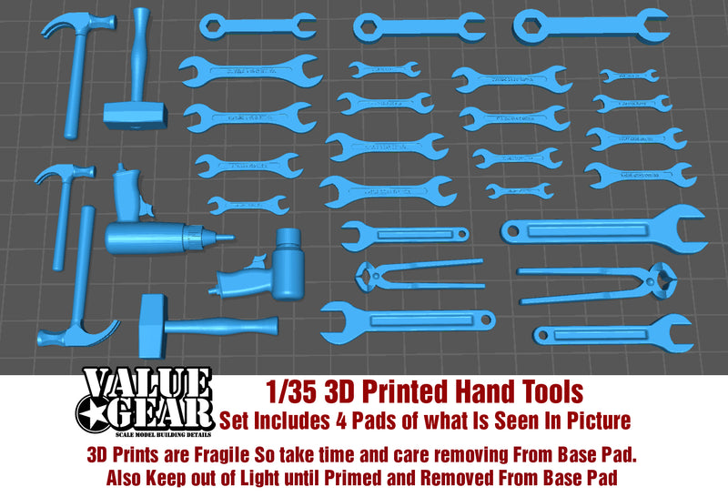 Value Gear VG3512  1/35 3D Printed Hand Tools
