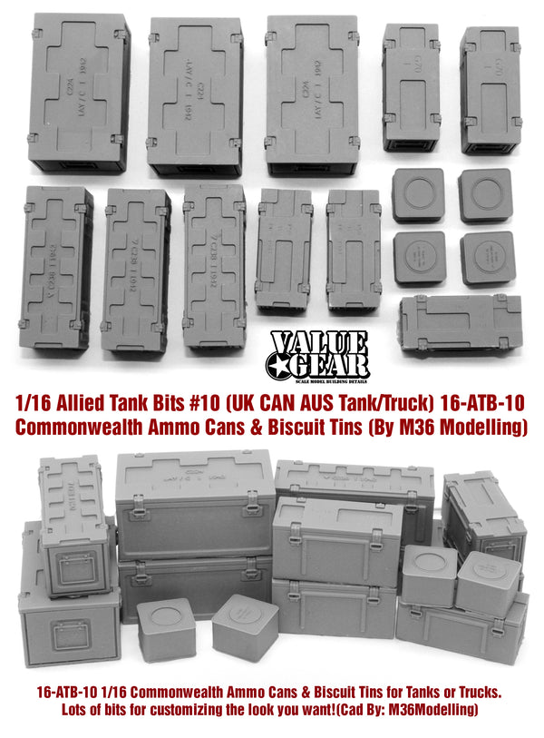 Value Gear ATB10 1/16 Allied Commonwealth Ammo Cans & Biscuit Tins #10 (UK, CAN, AUS Packs)