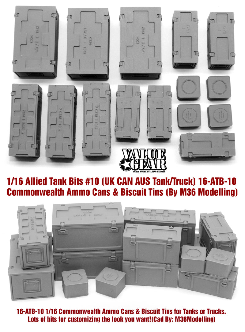 Value Gear ATB10 1/16 Allied Commonwealth Ammo Cans & Biscuit Tins