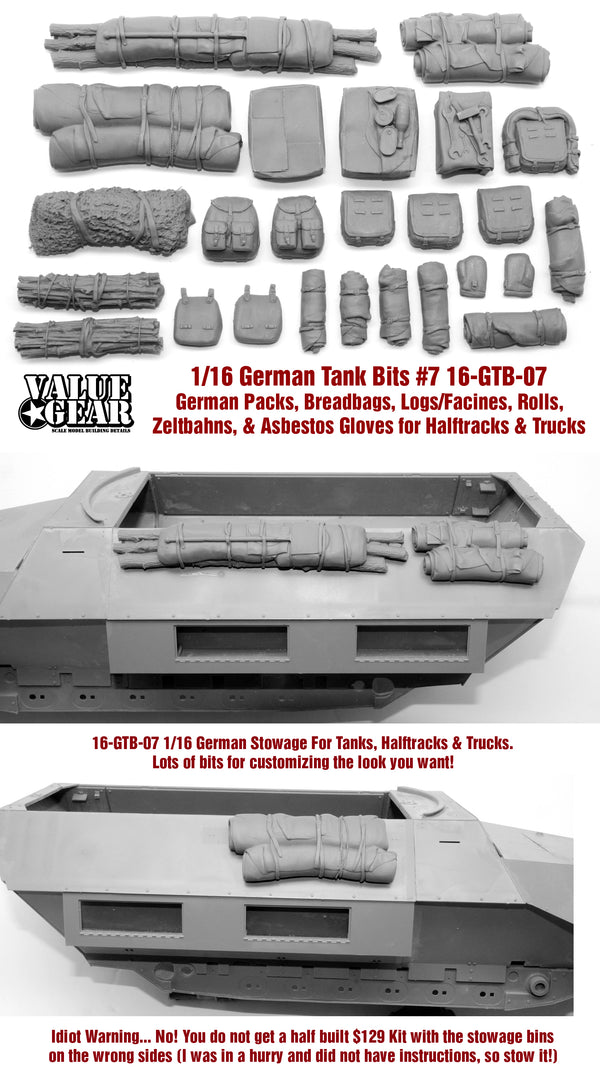 Value Gear 16GTB07 1/16 German Halftrack & Truck Bits #7