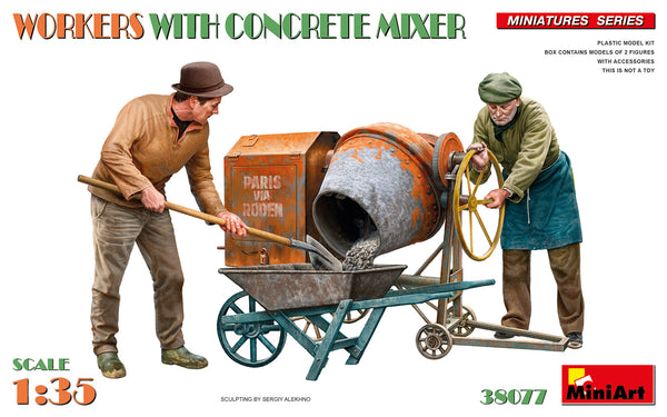 MiniArt 38077 1/35 Workers With Concrete Mixer