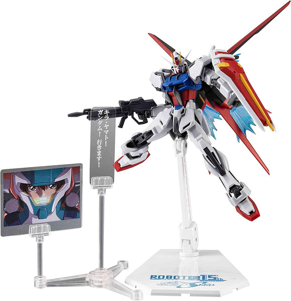 Bandai 0065549 The Robot Spirits Side MS GAT-X105+AQM/E-X01 Aile Strike Gundam Ver. A.N.I.M.E. 15th Anniversary "Mobile Suit Gundam SEED"